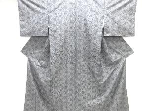 麻の葉模様織り出し十日町紬着物